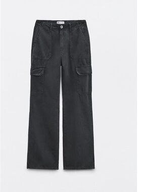 Zara Charcoal Gray Cargo Pants